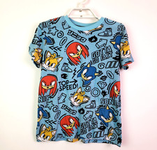 Sega Sonic The Hedgehog Youth Boys Size 14/16 Blue Short Sleeve Graphic T-Shirt