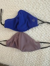 Athleta Women s Set Of 2 Face Masks Adjustable Blue Purple Cloth Masks T7