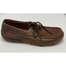 Twisted X Women s Shaggy Hair-On-Hide Leather Driving Mocs Brown WDM0061 Sz 8.5M