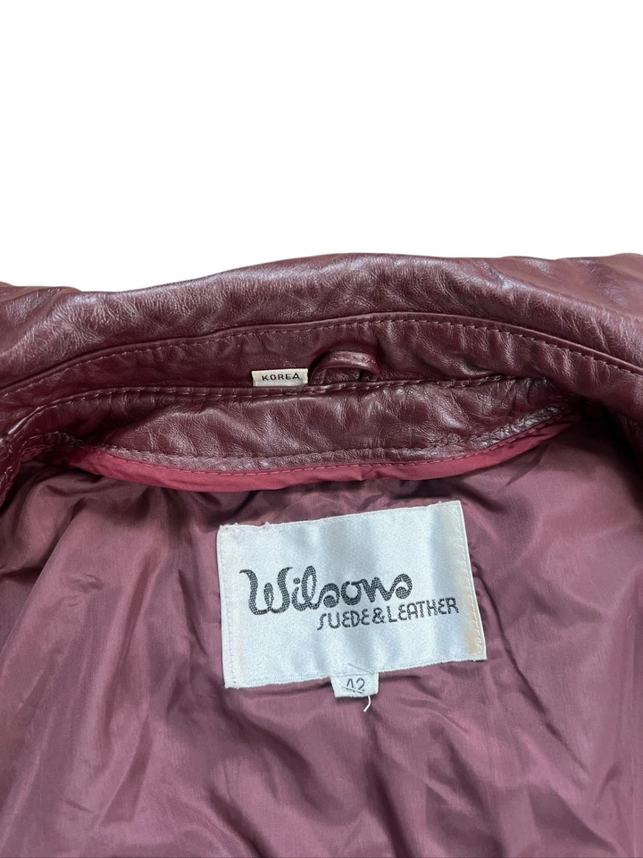 Vtg Wilson’s Suede And Leather Burgundy Jacket Boxy Sz 42 - Image 4 of 4