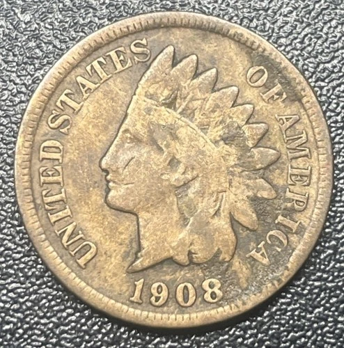 1908 S Indian Head Cent Penny 1c VG Very Good Key Date Coin