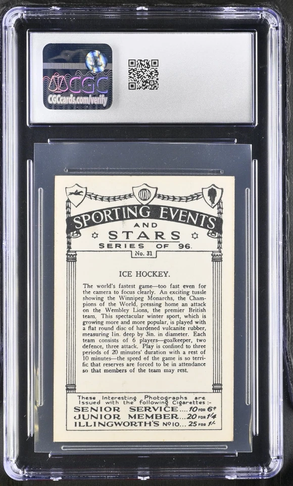 ICE HOCKEY 1935 PATTREIOUEX SPORTING EVENTS & STARS #31 CGC 6.5 Wembley Lions - Image 2 of 2