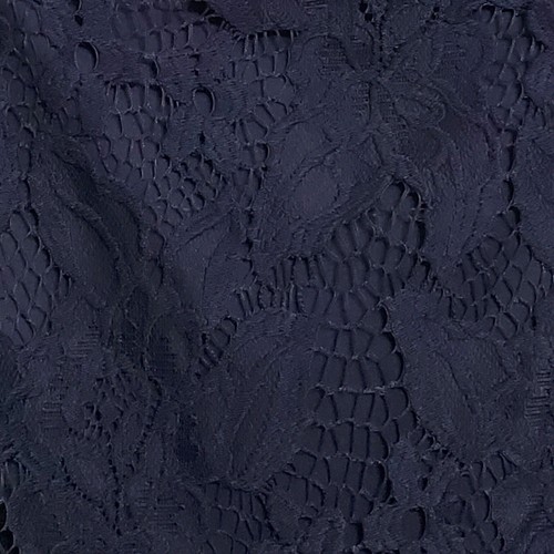 Adrianna Papell size 16 lace sheath dress navy 3/4 sleeves scalloped hem stretch - Picture 3 of 15