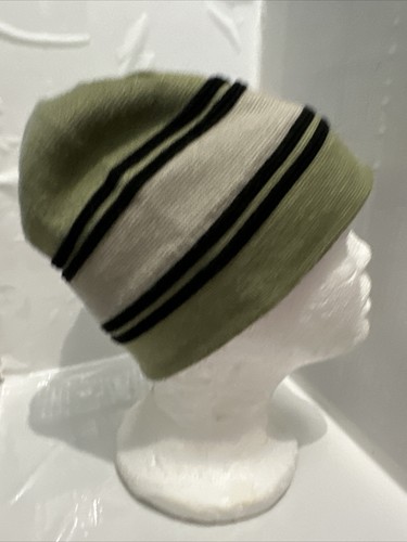 OBERMEYER SKI HAT CAP BEANIE KNIT Green Black Stripe Juniors One Size. - Picture 5 of 6