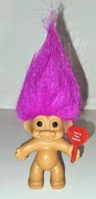 RUSS 3" Troll Doll - Heart Sign "You're Very Special" - Naked with Purple Hair