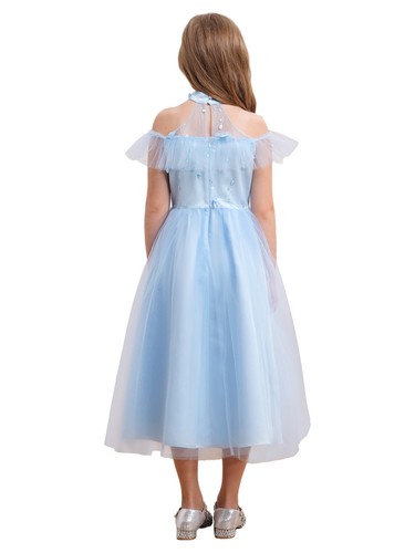 Children Girls Sun Dresses Stage Gown Prom Dress Party Sweet Teens Youth Calf - Picture 8 of 70