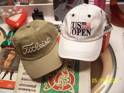 pair (2) new golf hats U.S. Open at Merion flag hat & Pinehurst Titleist hat