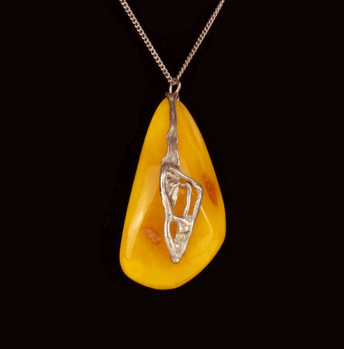 Wertvoller Bernstein Silber Anhänger 6,5 cm mit Kette Real Baltic Amber Pendant - Bild 7 von 13