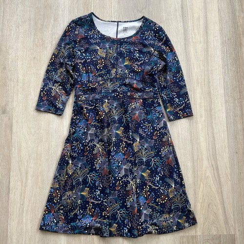 Title Nine Dream 3/4 Sleeve Dress Flora Fest Women’s Small Pockets Knee