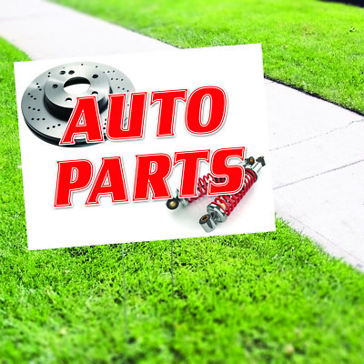 Auto Parts Yard Sign With Stake Outdoor Garage Workshop Lawn Coroplast ...