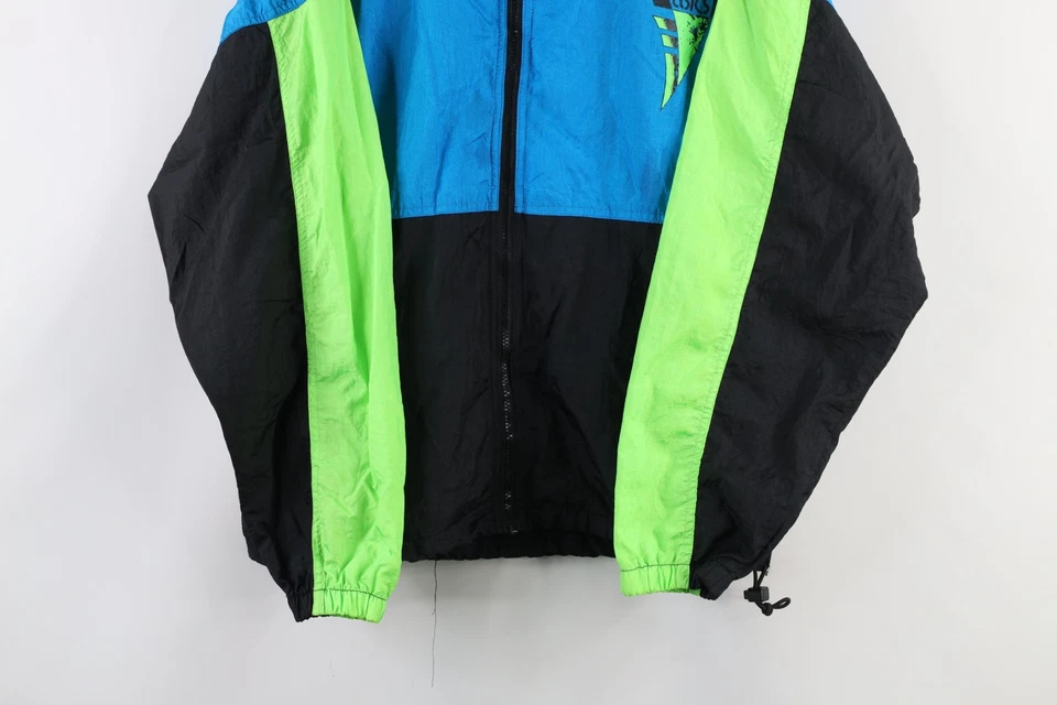 Chaqueta cortavientos vintage de los 90 Asics para hombre grande deletreada maratón de Nueva York Foto 3 de 4