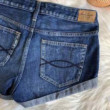 abercrombie  fitch   cuffed cutoff denim shorts