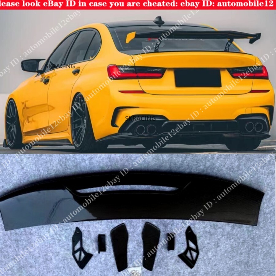 GT STYLE GLOSSY BLACK TRUNK SPOILER WING FOR 1923 BMW G20 3 SERIES