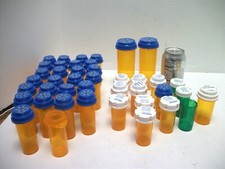 42 Empty Pill Bottles Mixed Sizes Storage for Crafts/fishing/sewing/nuts/bolts