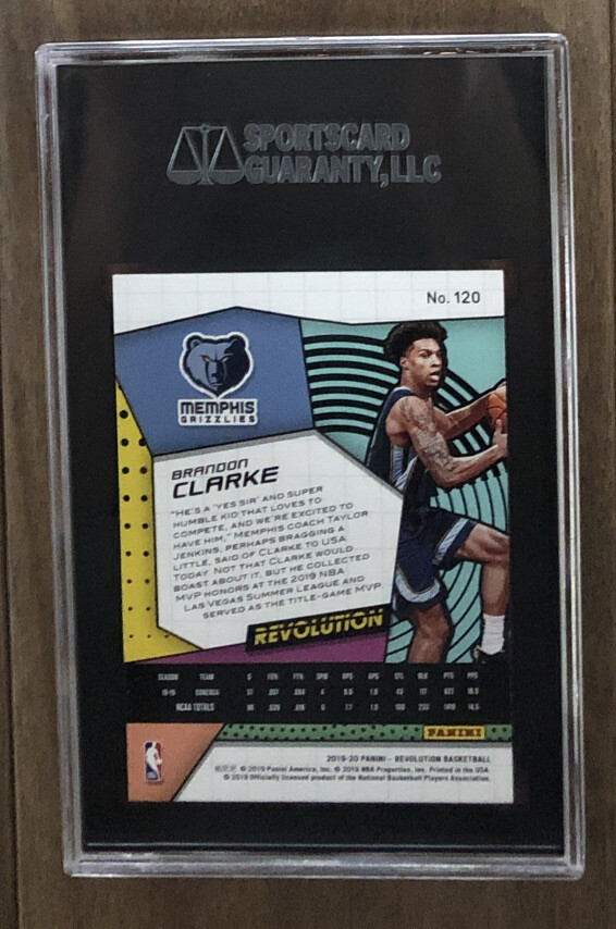 Brandon Clarke 2019 Panini Revolution RC #120 SGC Grade 10 GEM