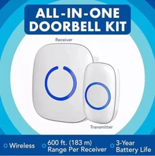 Sadotech Model C Wireless Doorbell for Home - Adjustable Volume with 52 Chimes