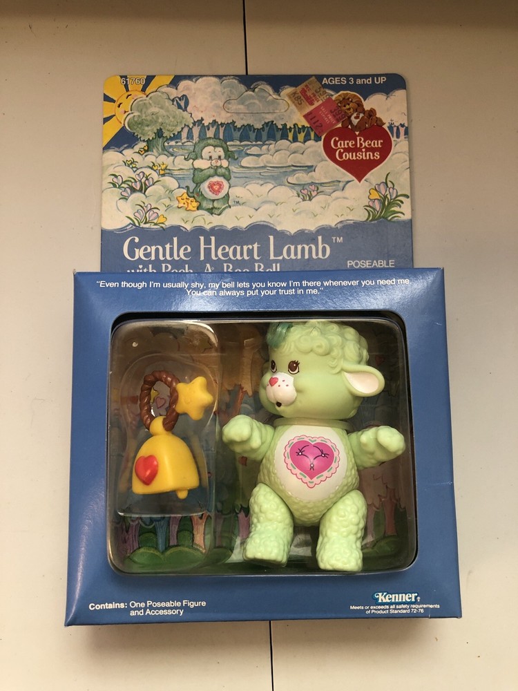 VINTAGE KENNER GENTLE HEART LAMB POSEABLE FIGURE CARE BEARS COUSINS UNPUNCHED