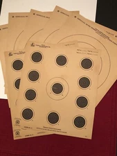 Lot of 7 Vintage NRA Shooting Targets - 50ft Small Bore & 50ft Rapid Fire Pistol
