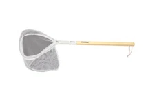 Frabill Baitwell Landing Vinyl on Fishing Net, Wooden Handle with Super-soft 1"