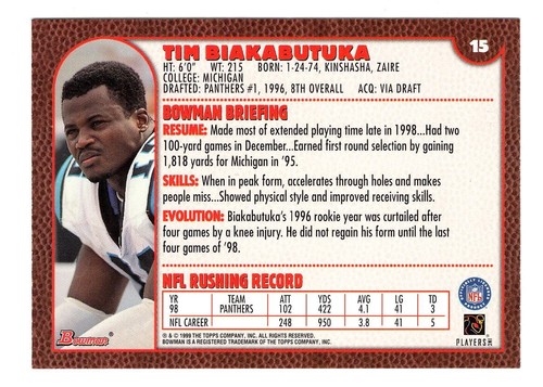 1999 Bowman Football Singles *You Pick* Base, Rookies, Parallel - Nrmt-Mt - Picture 29 of 501