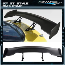 Universal 57 Inches GT Style Adjustable Rear Trunk Spoiler Unpainted Black - ABS