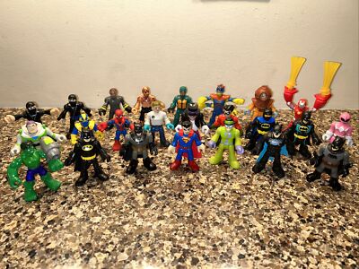Dc Comics Imaginext Batman Marvel Mixed Figure 24 PC Lot, Used