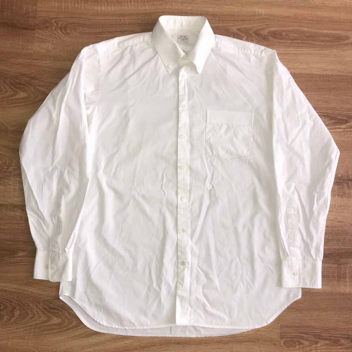 mcm dress shirt MCM mens RARE vintage button dress white shirt size 41