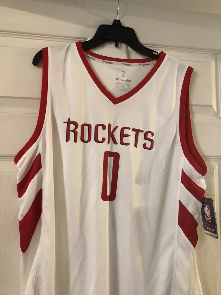 white Houston Rockets Russell Westbrook (0) stitched jersey (NWT) - adult L  / 50