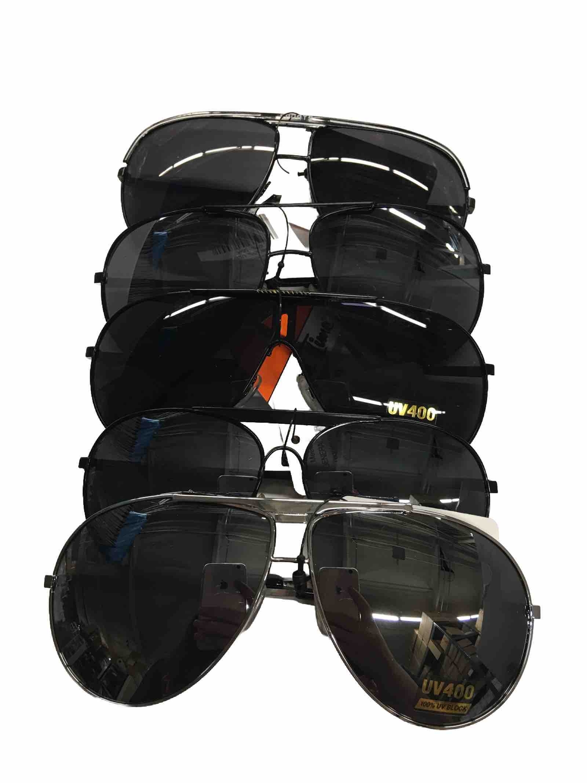 Aviator Sunglasses Men Black UV400 100% UV Block Pack Of 12 Assorted Styles Bulk-image
