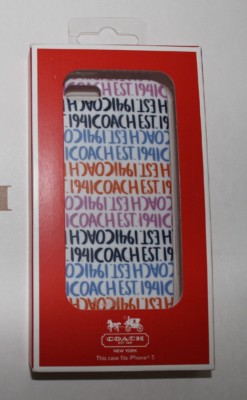 New in Box COACH White Multi-Color COACH Double Stripe Logo iPhone 5 & 5s Case 