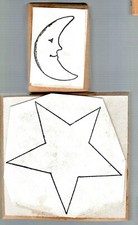 Lot of 2 Rubber Stamps Moon & Star