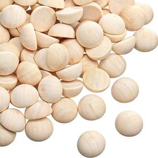 10mm-90mm Natural Wooden Craft Semicircle Balls DIY Split Half Halved Wood Balls