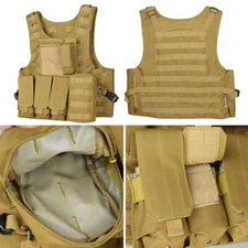 Tactical Vest Adjustable Military Molle Assault Combat Gear Swat Plate Carrier
