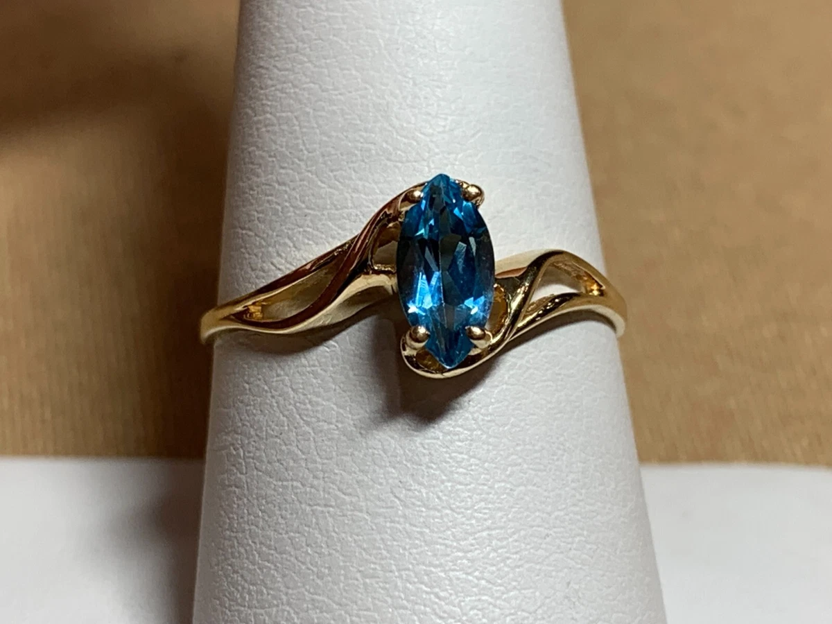 10k yellow gold blue topaz ring deals