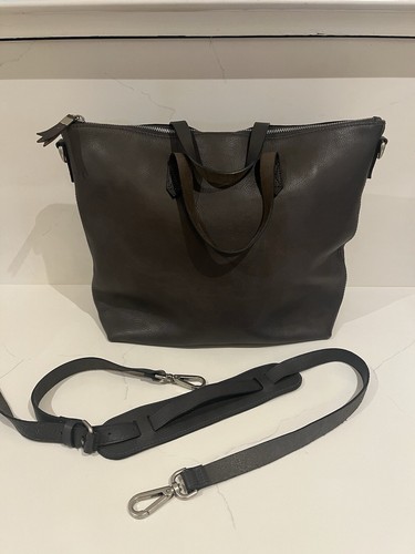 Madewell dunkelgraue Leder Die Transporttasche