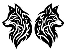Wolf Pair 5" Vinyl Decal Car Truck Window Tumbler Laptop Tablet Notebook Mirror
