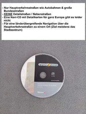 CD Navigation VDO Dayton HAUPTSTRASSEN WESTEUROPA 2014/2015 CD70 Navi MK1 2 3 4