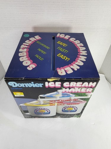 Vintage NOS Donvier Sorbetiere Ice Cream Maker Chillfast 2 Pints *NIB* - Foto 3 di 7