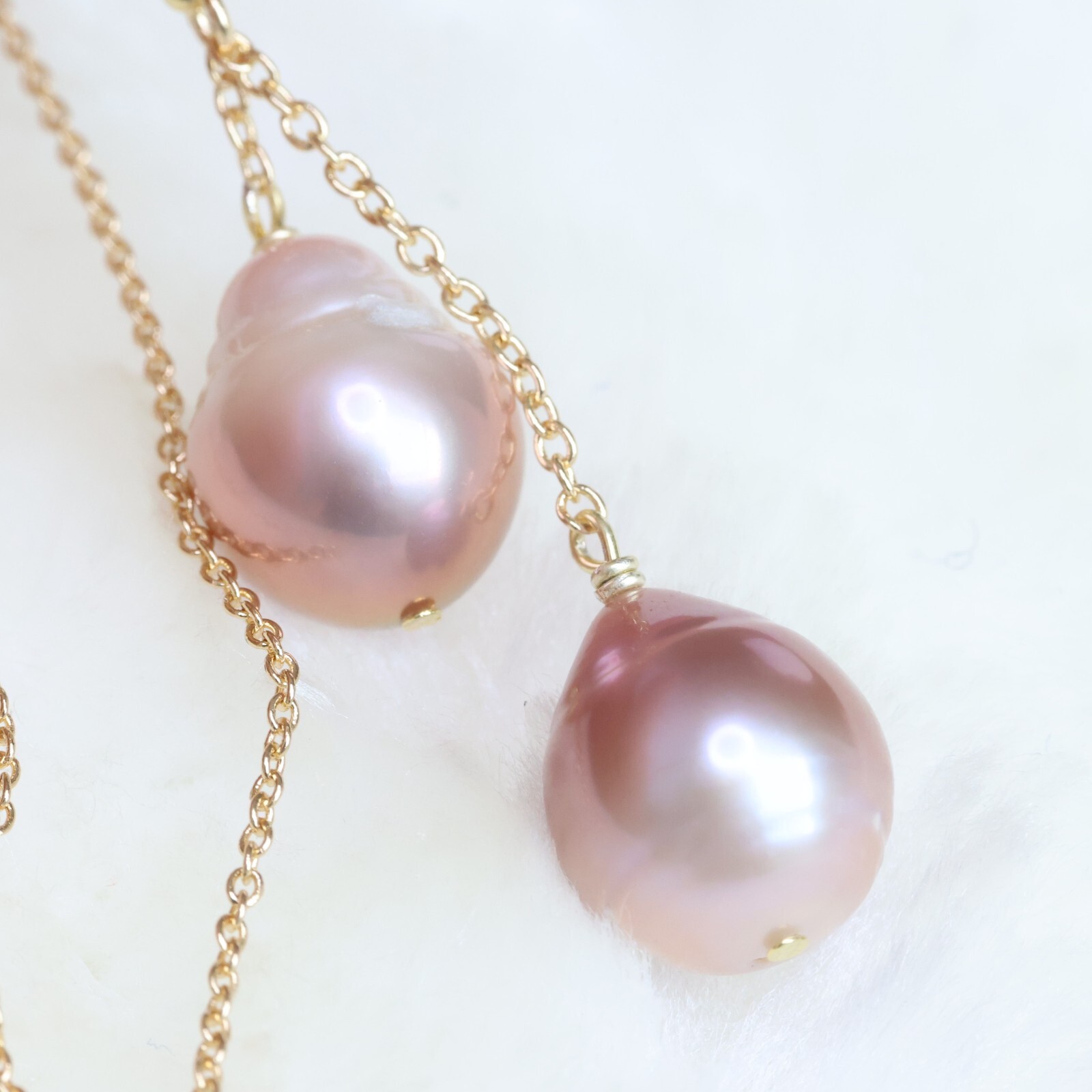 Collier en or laminé avec perles d'eau douce véritables pour un cadeau d'anniversaire