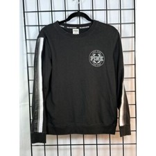 PINK Victoria's Secret Limited Edition Crew Sweatshirt Womens A Black Varsity