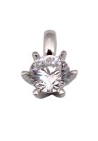 AnhäNger SolitäR Brillant 0.30 Carat W/Si WeißGold 585 14Kt Krappenfassung