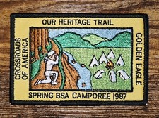 Crossroads of America Council Golden Eagle District Heritage Trail 1987 Patch