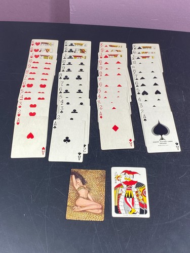 2 Vintage Pinup Playing Cards 1948 Esquire w/ Box Risque Zebra Leopard Complete - Picture 14 of 24