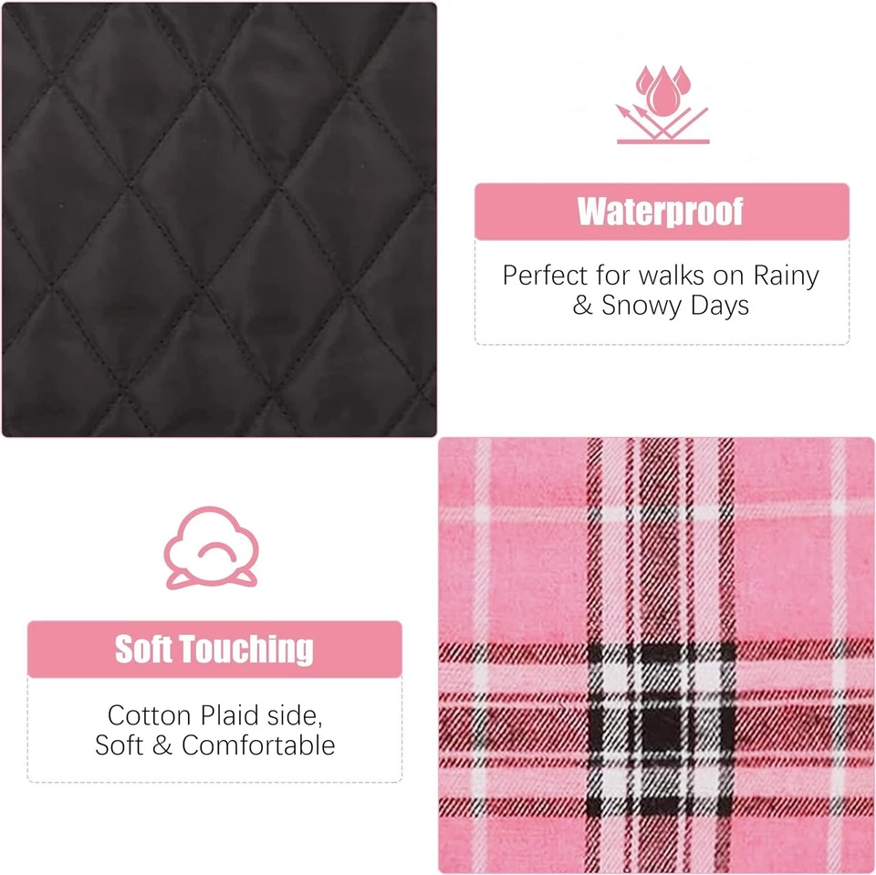 Warm Dog Coat, Reversible Waterproof Winter Dog Jacket Coat - British Style... - Image 2 of 4