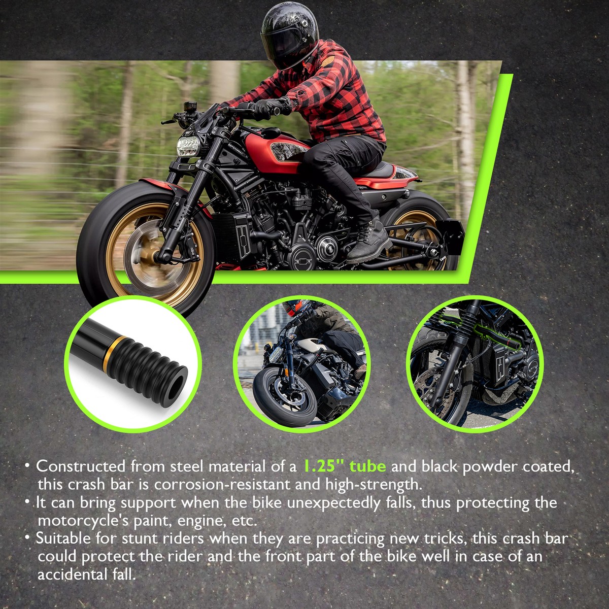 Engine Highway Guard Crash Bar Fit For Harley Touring Street Glide FLHX 09-24 US