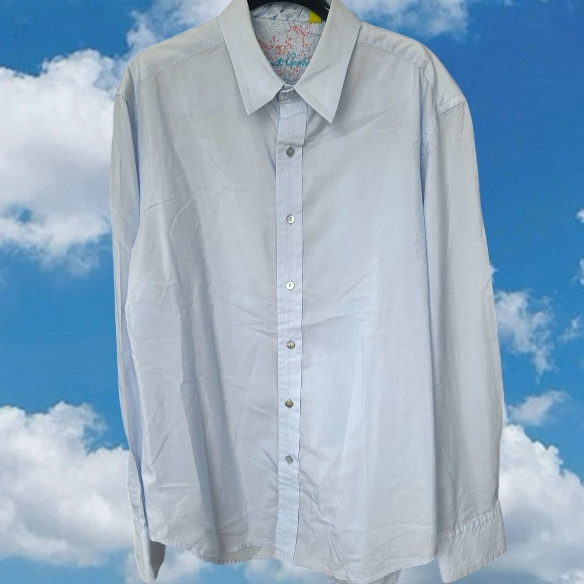 Chemise Homme Robert Graham LE Drakon - Soie Brodée - Violet - Taille L - Occasion Très Bon état