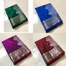 BEAUTIFULL SILVER ZARI BANARASI SILK SAREE WITH HEAVY JACQUARD PALLU