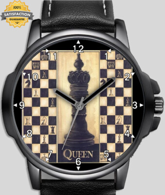 Schachspieler Schachmann Königin Neuheit Kunst einzigartige Armbanduhr SCHNELL UK