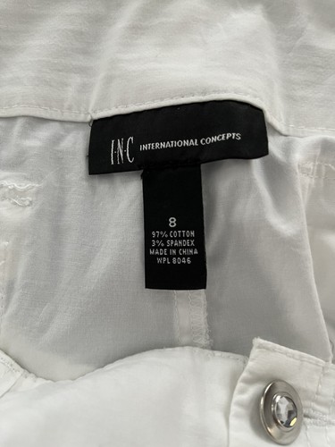 INC International Concepts White Capris, Clamdiggers, Bermuda Shorts Size 8 - Picture 5 of 5