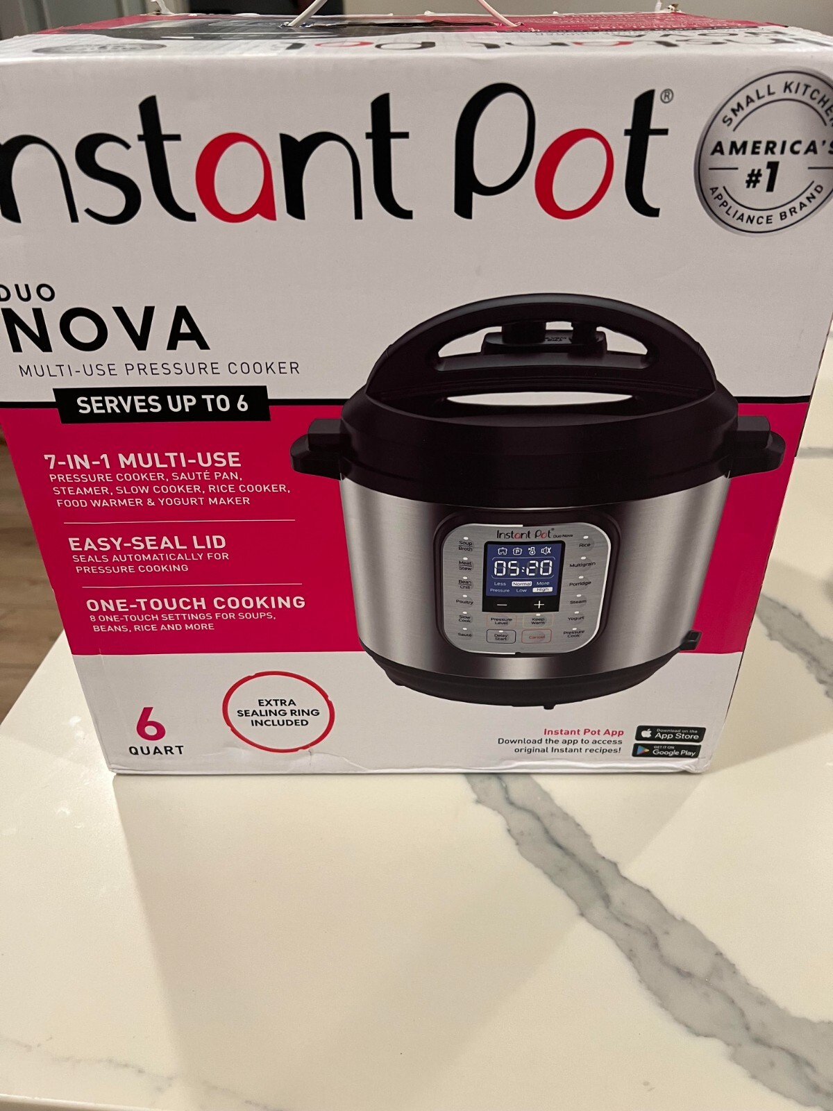 Instant Pot DUO NOVA DUO60 6Qt 7-in-1 Multi-Use Programmable Pressure Cooker-image